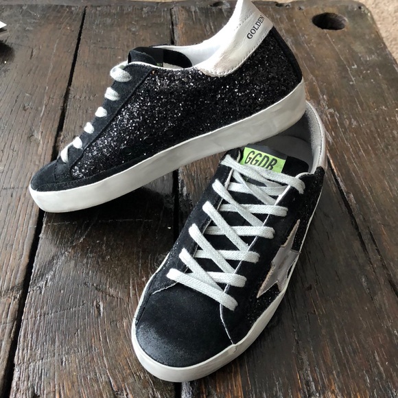 golden goose black glitter superstar